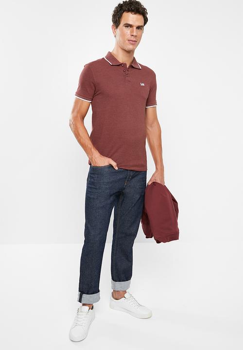 Lee  - Icon melange polo - burgundy
