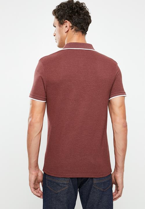 Lee  - Icon melange polo - burgundy
