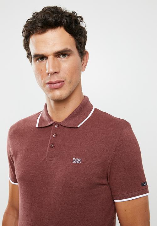 Lee  - Icon melange polo - burgundy