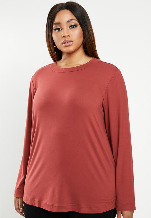 edit Plus - Crew neck long sleeve tee - rust