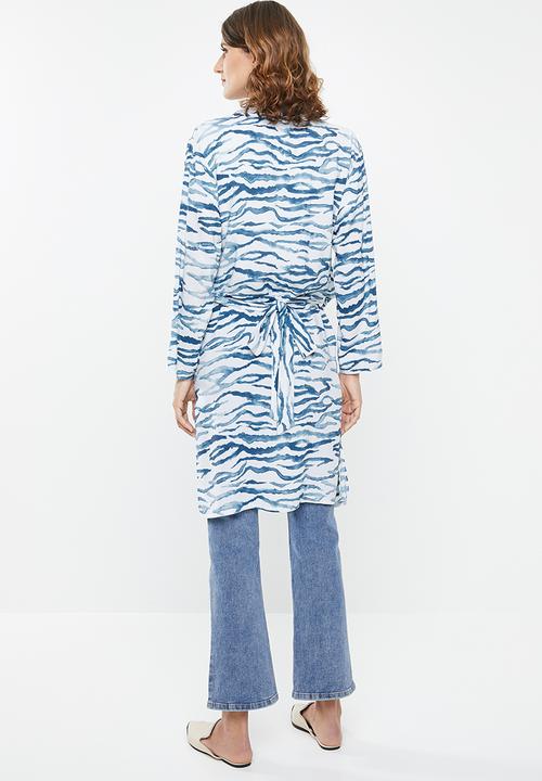 edit - Long kimono - blue zebra