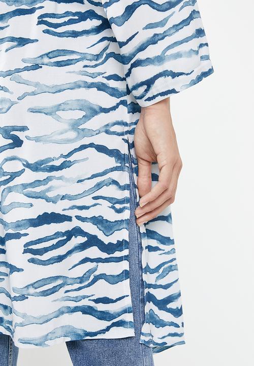 edit - Long kimono - blue zebra