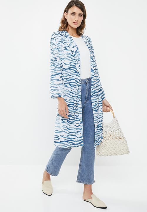 edit - Long kimono - blue zebra