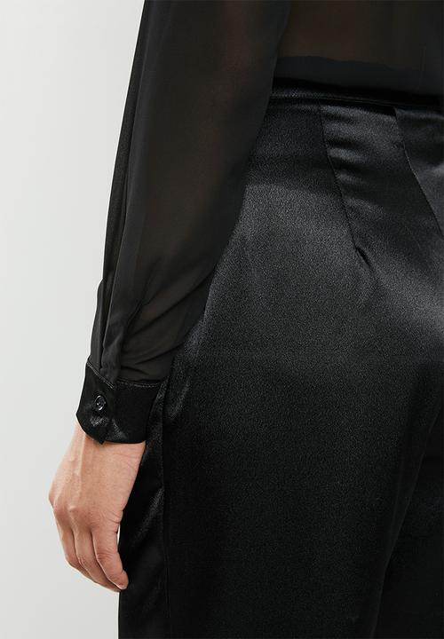 Missguided - Satin chiffon panelled jumpsuit - black