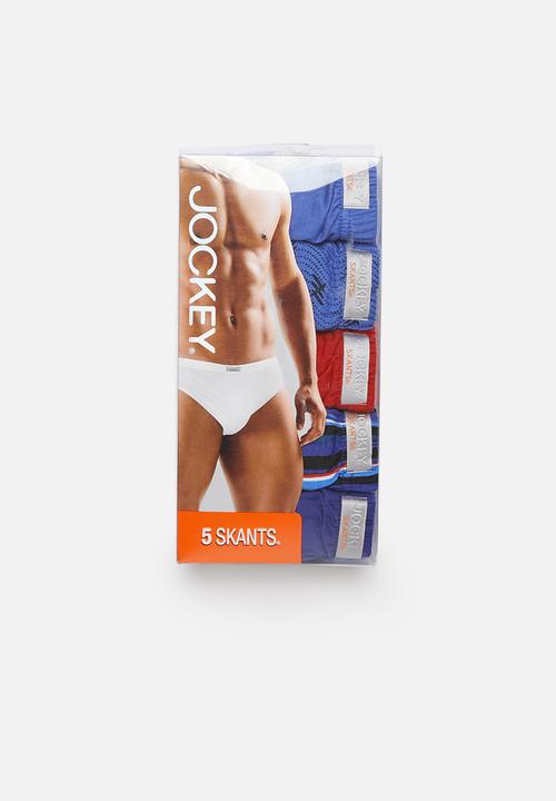 Jockey - 5 Pack fancy skants - blue & red