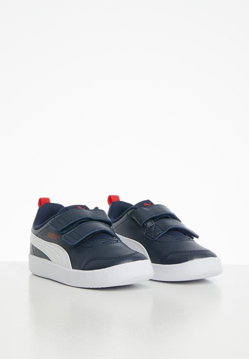 PUMA - Courtflex v2 v infant - peacoat/high risk red