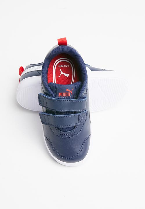 PUMA - Courtflex v2 v infant - peacoat/high risk red