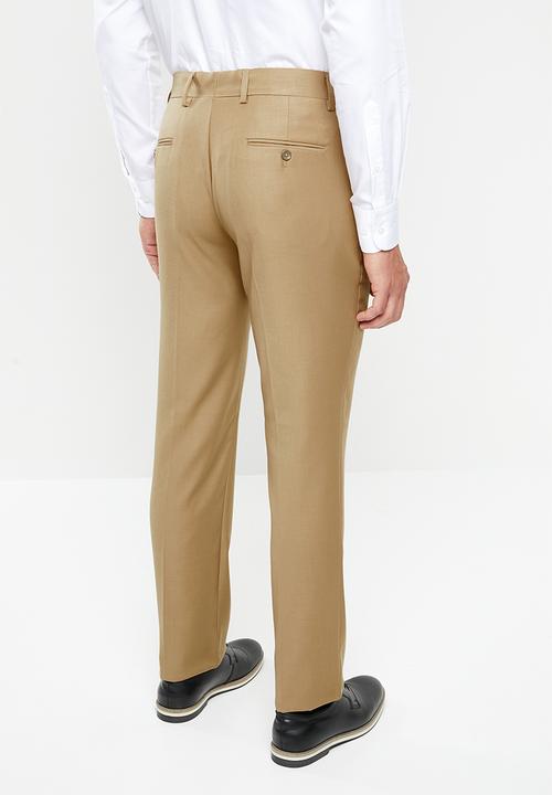 POLO - Mens classic custom fit formal trouser - brown 