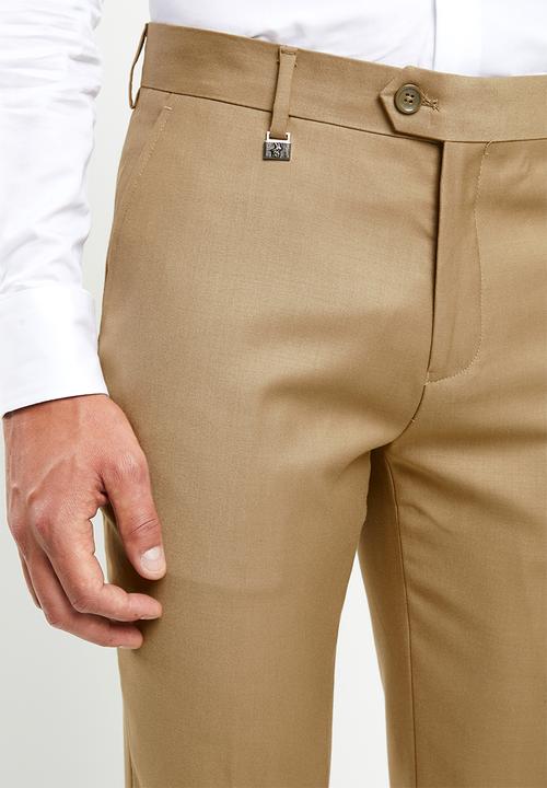 POLO - Mens classic custom fit formal trouser - brown 
