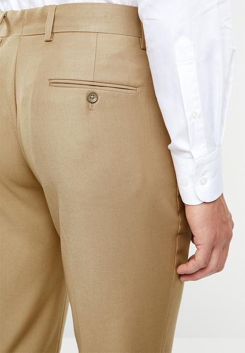 POLO - Mens classic custom fit formal trouser - brown 