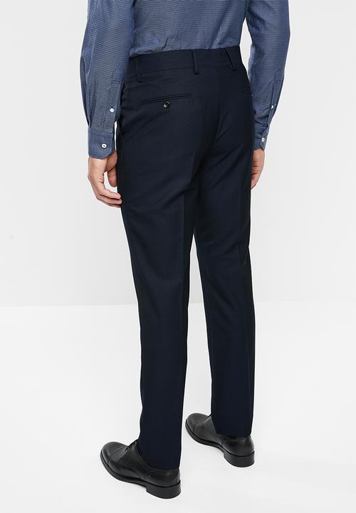 POLO - Mens jc birdseye custom fit formal trouser - navy