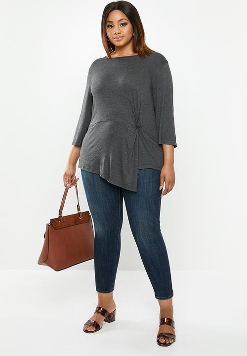 edit Plus - Asymmetrical knot top - grey