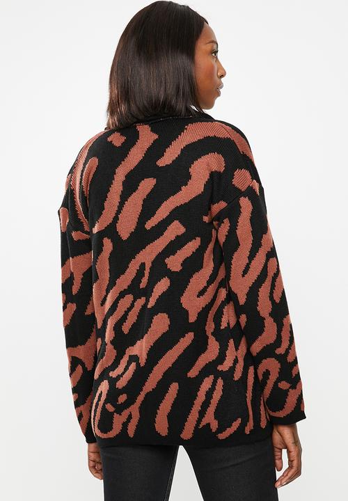 edit - Kimono cardi - brown & black 
