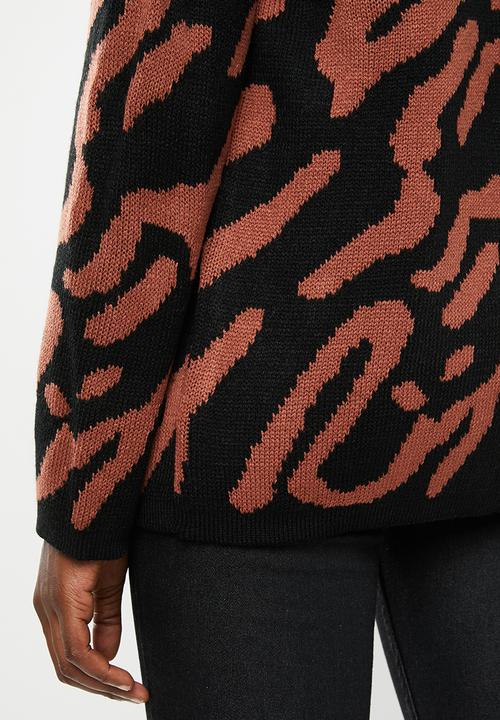 edit - Kimono cardi - brown & black 