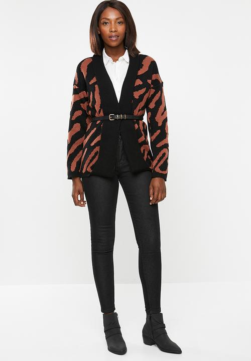 edit - Kimono cardi - brown & black 
