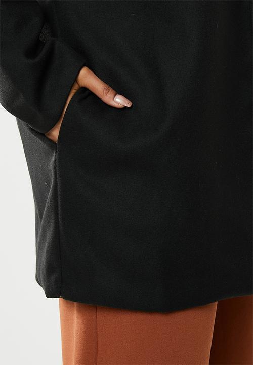edit Plus - Notch neck coat - black 