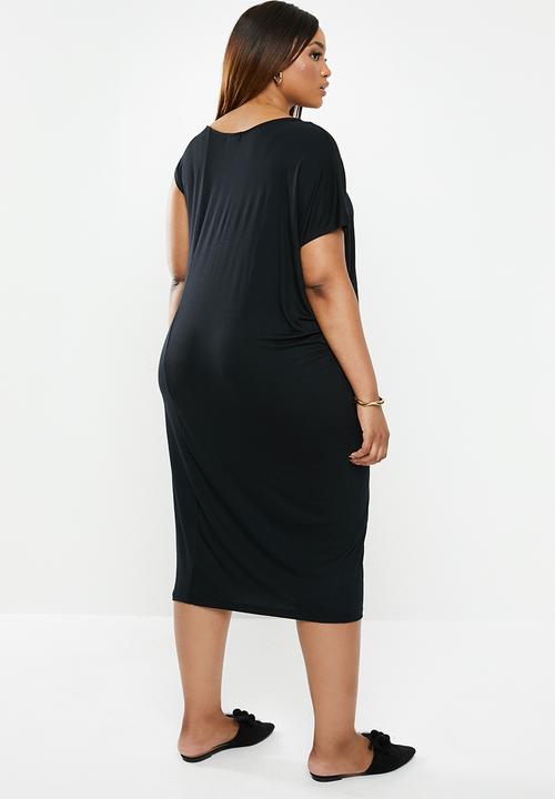 edit Plus - Asymmetrical styled dress - black