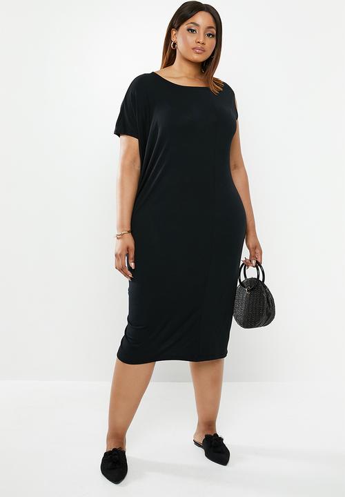 edit Plus - Asymmetrical styled dress - black