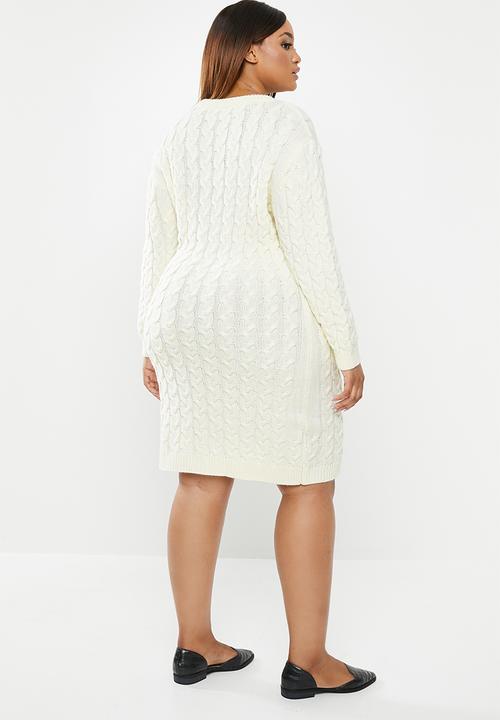 edit Plus - Cable knit tunic - cream 