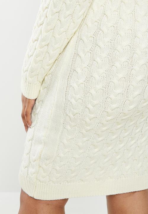edit Plus - Cable knit tunic - cream 