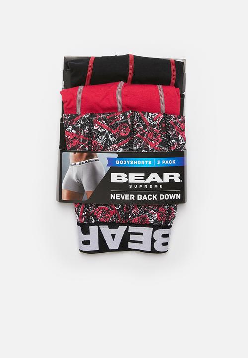 Bear - Bear rose and guitar - red & black