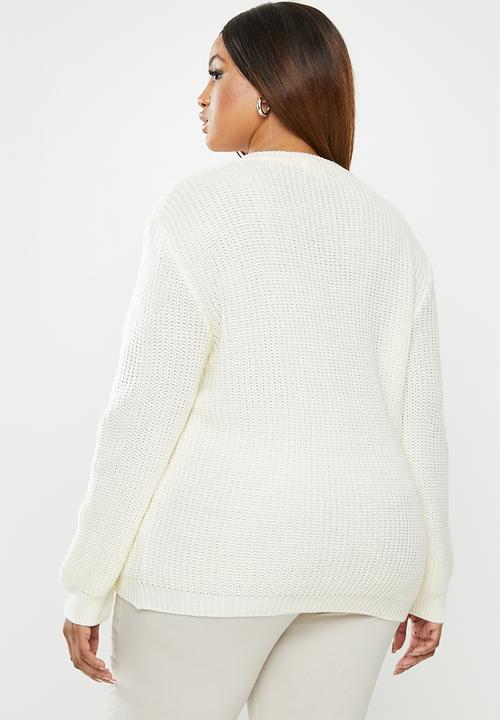 edit Plus - Stitch detail crew - milk