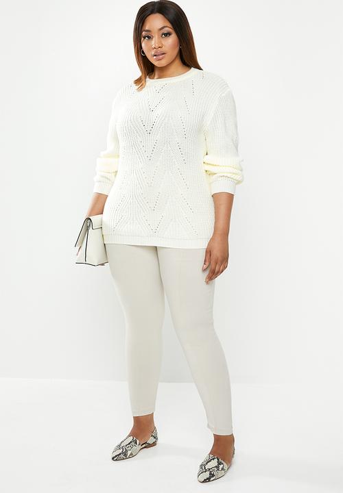 edit Plus - Stitch detail crew - milk