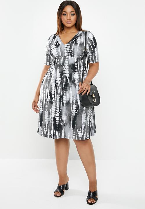 edit Plus - Classic empire line dress - black & white