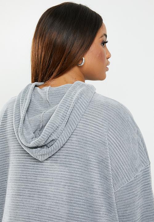 edit Plus - Knitted hoody top - grey