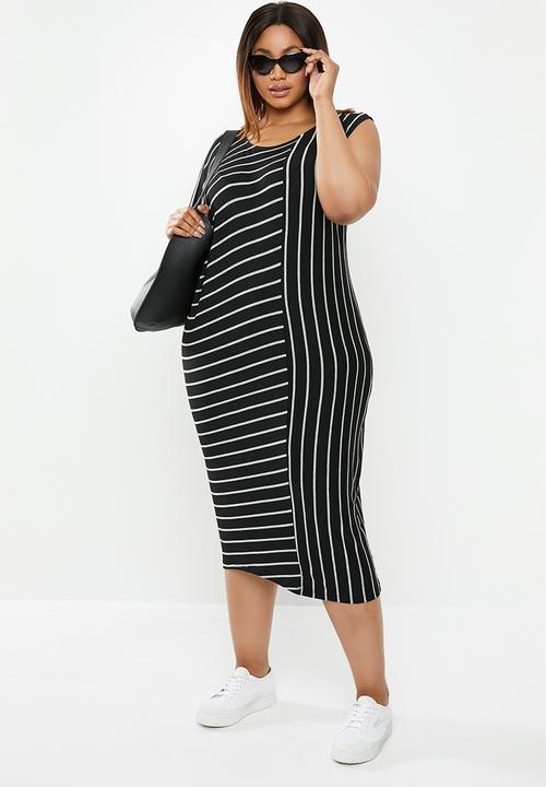 edit Plus - Asymmetrical styled dress - black & grey