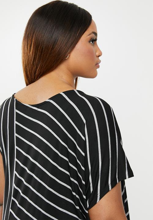edit Plus - Asymmetrical styled dress - black & grey