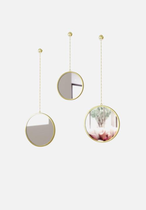 Umbra - Dima round mirror (3) brass