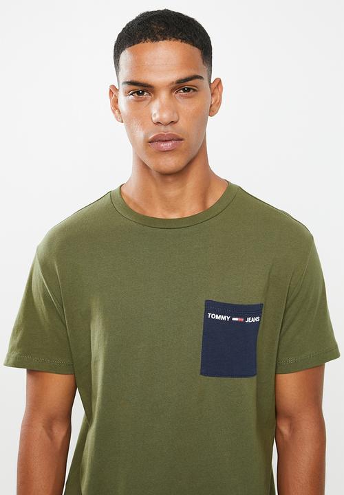 Tommy Hilfiger - Tjm contrast pocket tee - olive