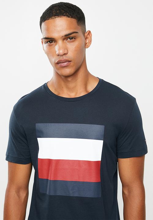 Tommy Hilfiger - Embossed box tee - navy