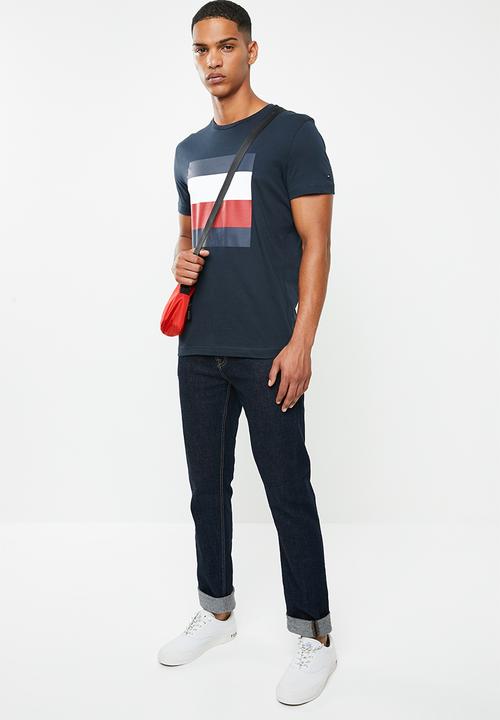 Tommy Hilfiger - Embossed box tee - navy