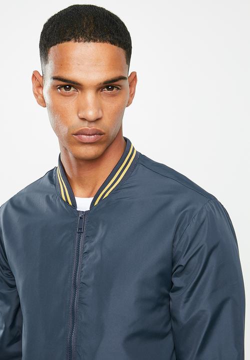 Brave Soul - Rojo bomber jacket - navy & yellow 