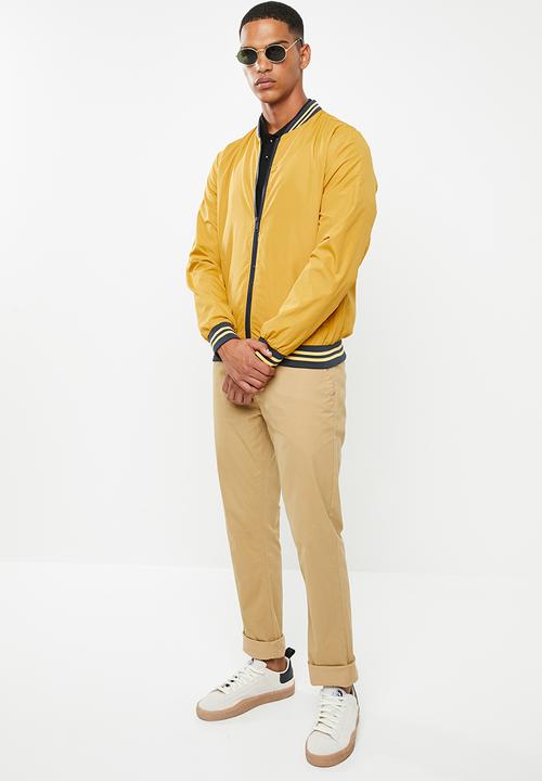 Brave Soul - Rojo bomber jacket - yellow & navy 