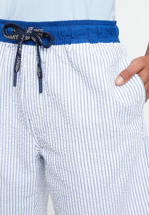 Tommy Hilfiger - Tjm seersucker short - white & blue 