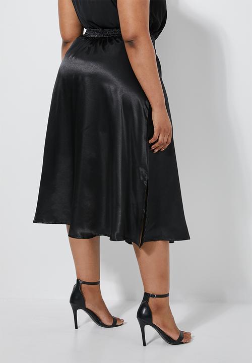 Superbalist - Slit detail slip skirt - black