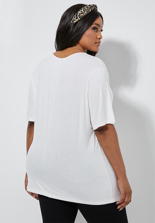 Superbalist - Longer length tee - white 