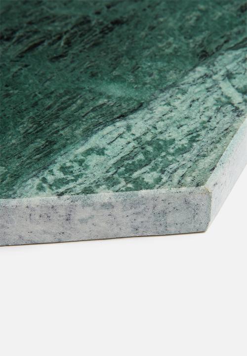 Sixth Floor - Capra hex marble trivet - green