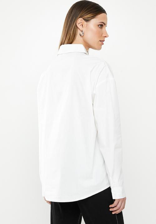 Missguided - Oversized poplin shirt - white