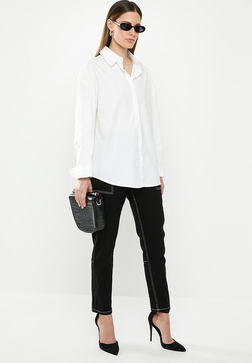 Missguided - Oversized poplin shirt - white