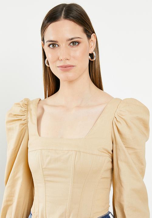 Missguided - Square neck corset style top - neutral