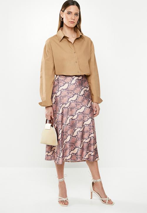 Missguided - Extreme oversized poplin shirt - camel