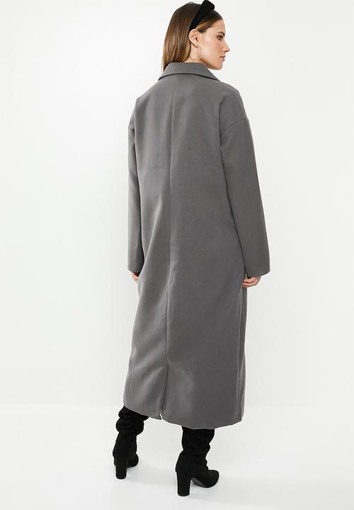 Missguided - Oversized double breasted coat - grey
