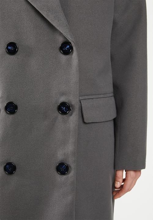 Missguided - Oversized double breasted coat - grey
