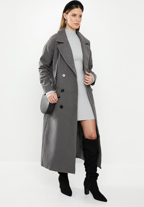 Missguided - Oversized double breasted coat - grey