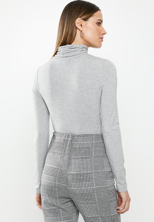 Missguided - Funnel neck bodysuit - grey