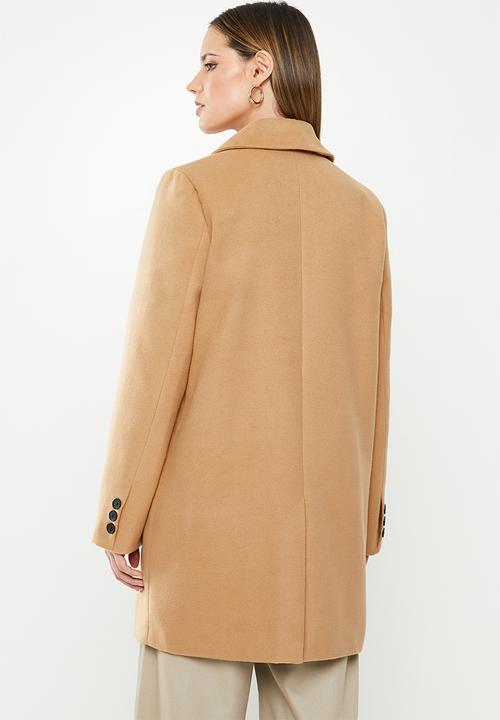 Missguided - Short oversized double breasted coat - brown 